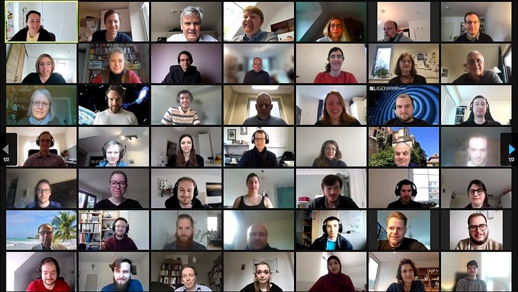 screenshot of the zoom session at the annual meeting showing some scientists of the cluster